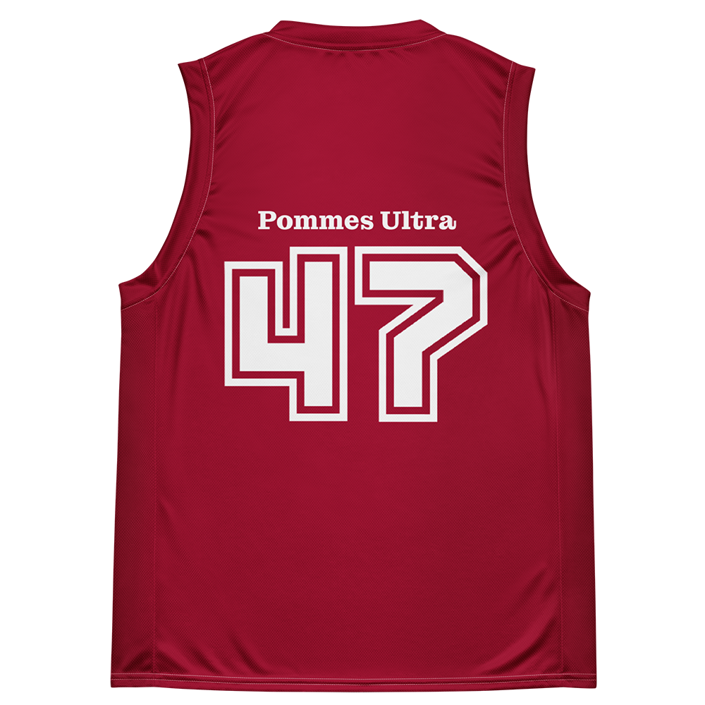 BASKETBALL JERSEY UNISEX ➽ POMMES ULTRA CARMINE