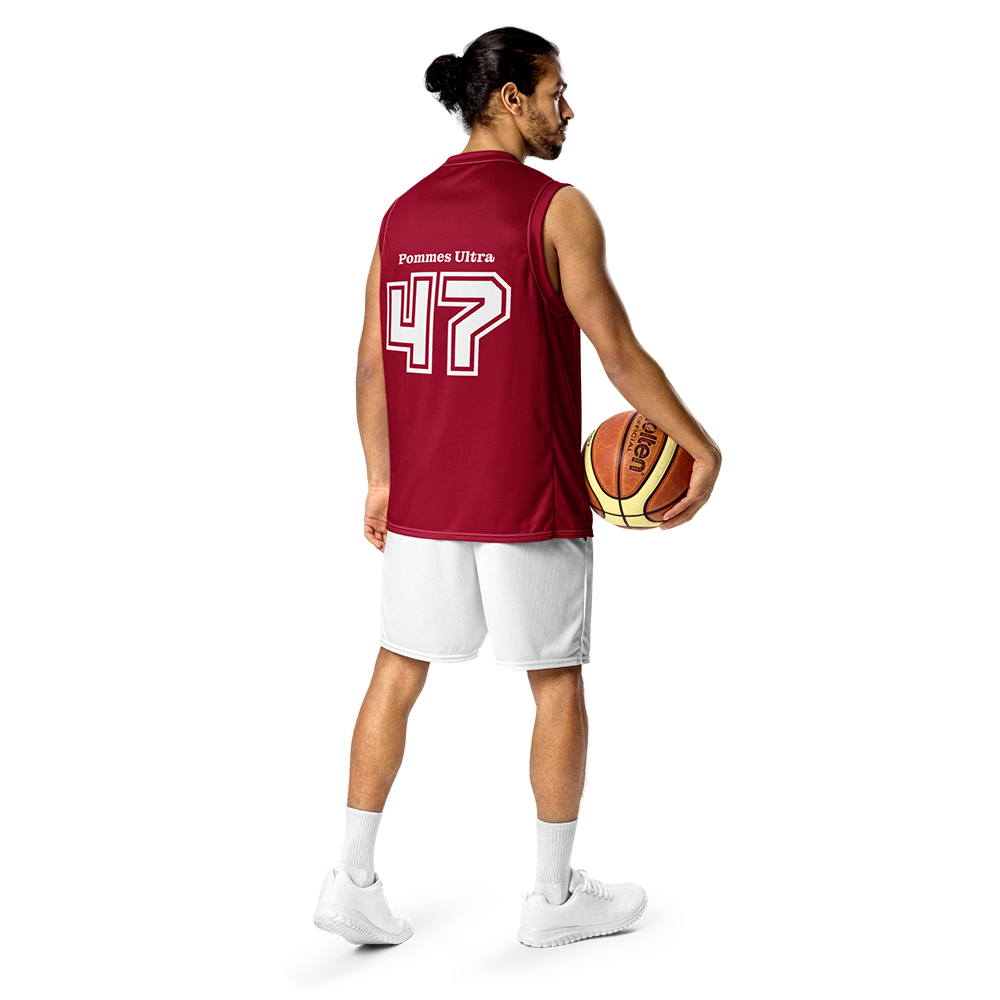 BASKETBALL JERSEY UNISEX ➽ POMMES ULTRA CARMINE