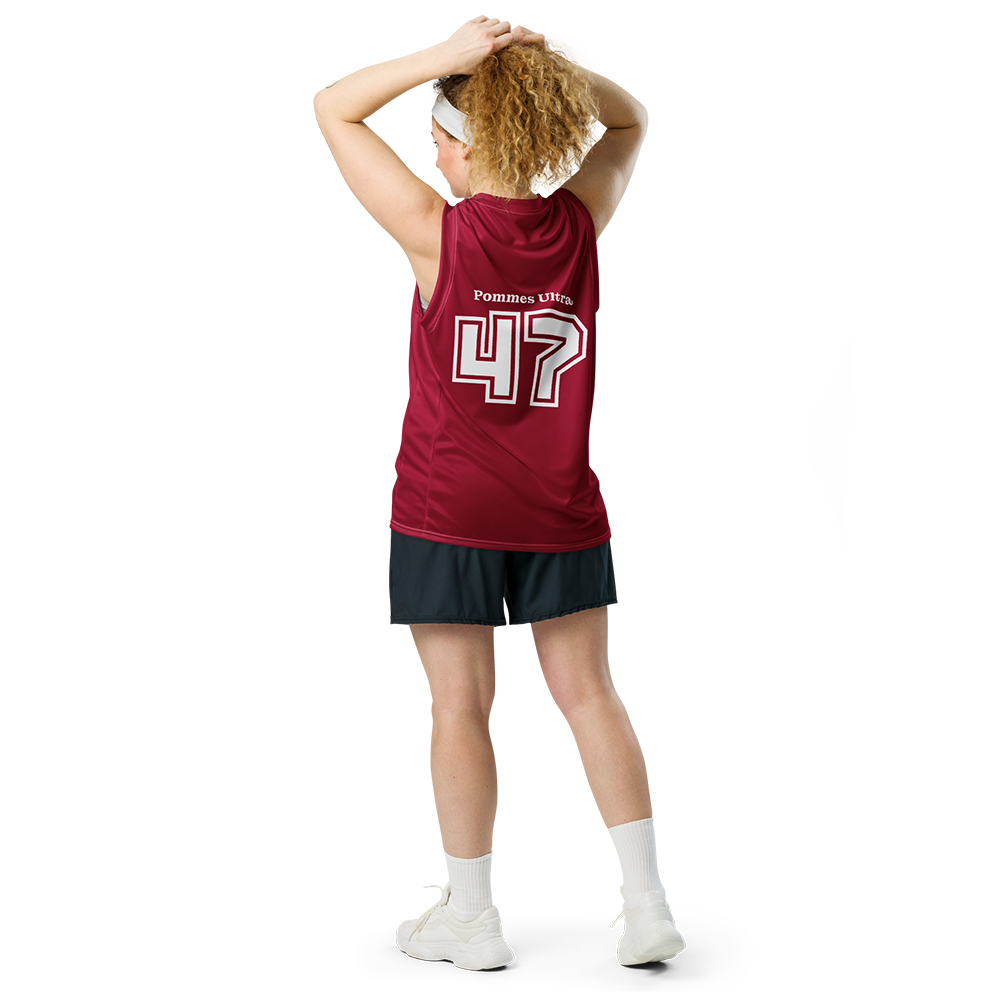 BASKETBALL JERSEY UNISEX ➽ POMMES ULTRA CARMINE