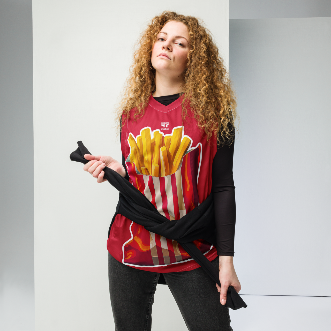 BASKETBALL JERSEY UNISEX ➽ POMMES ULTRA RED