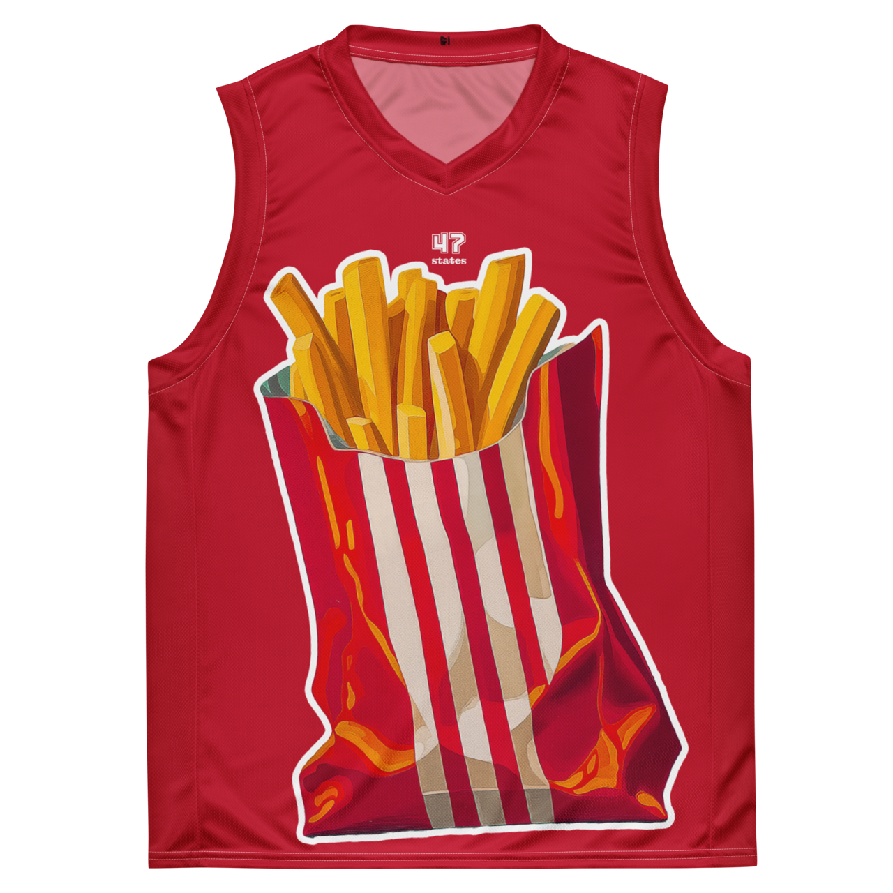 BASKETBALL JERSEY UNISEX ➽ POMMES ULTRA RED