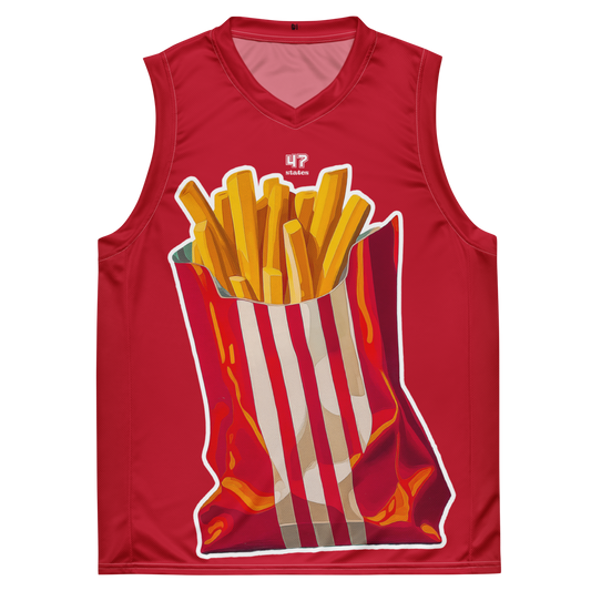 BASKETBALL JERSEY UNISEX ➽ POMMES ULTRA RED