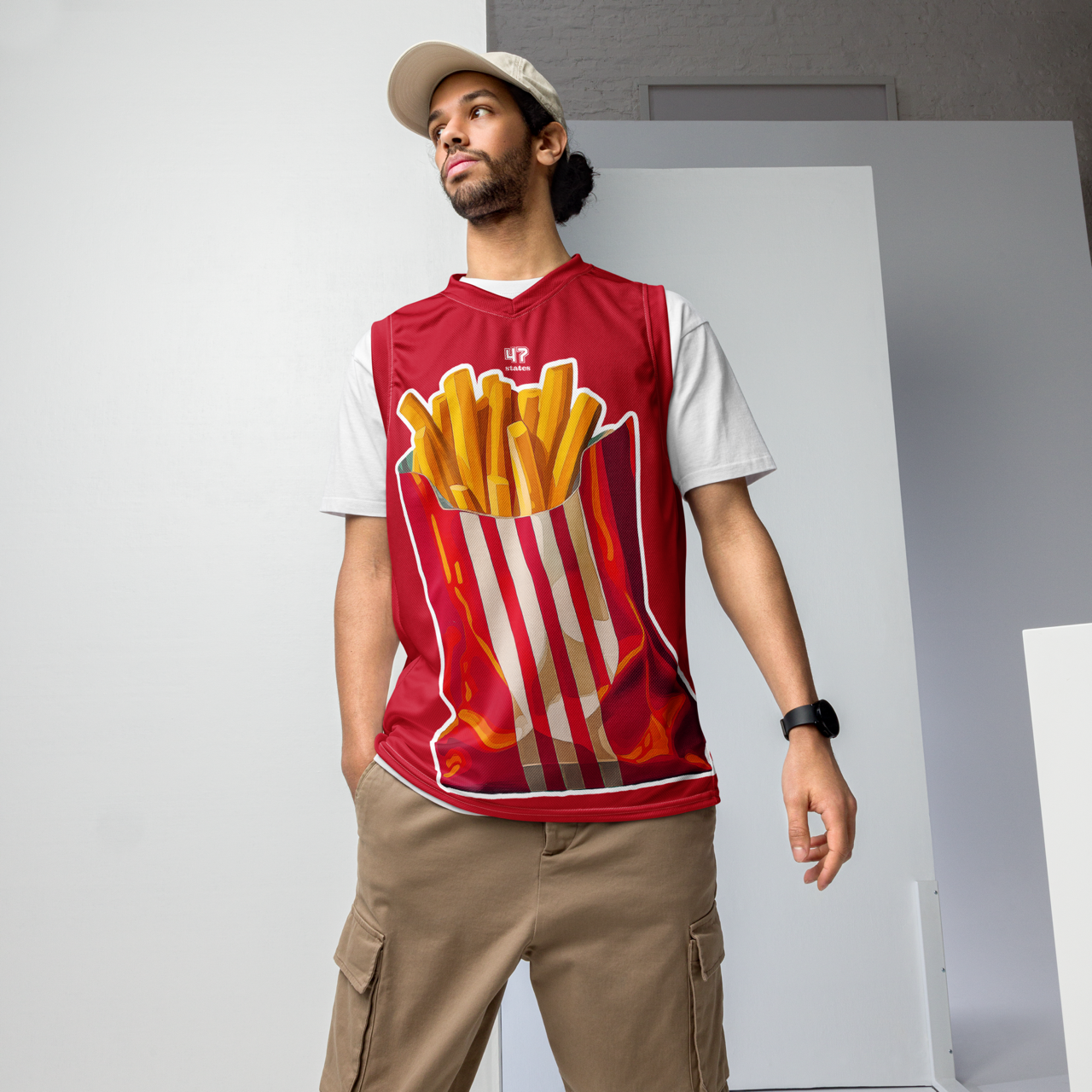 BASKETBALL JERSEY UNISEX ➽ POMMES ULTRA RED