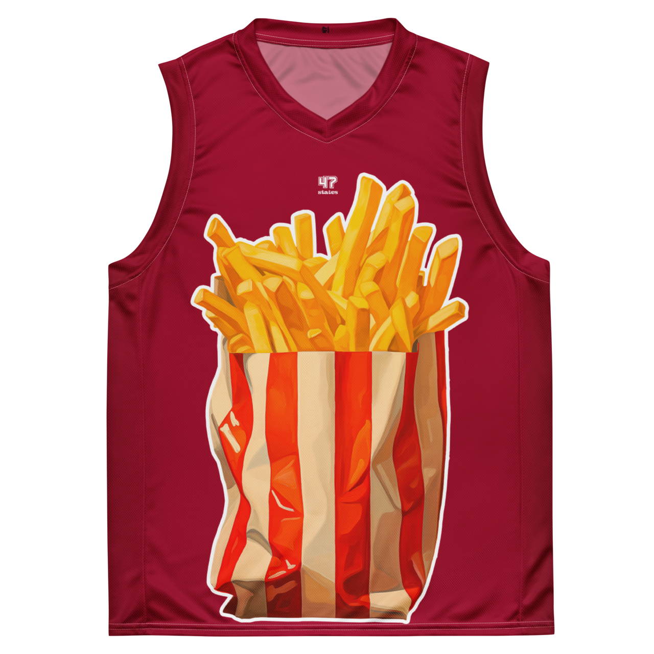 BASKETBALL JERSEY UNISEX ➽ POMMES ULTRA CARMINE