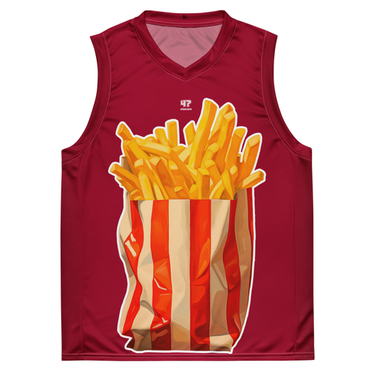 BASKETBALL JERSEY UNISEX ➽ POMMES ULTRA CARMINE