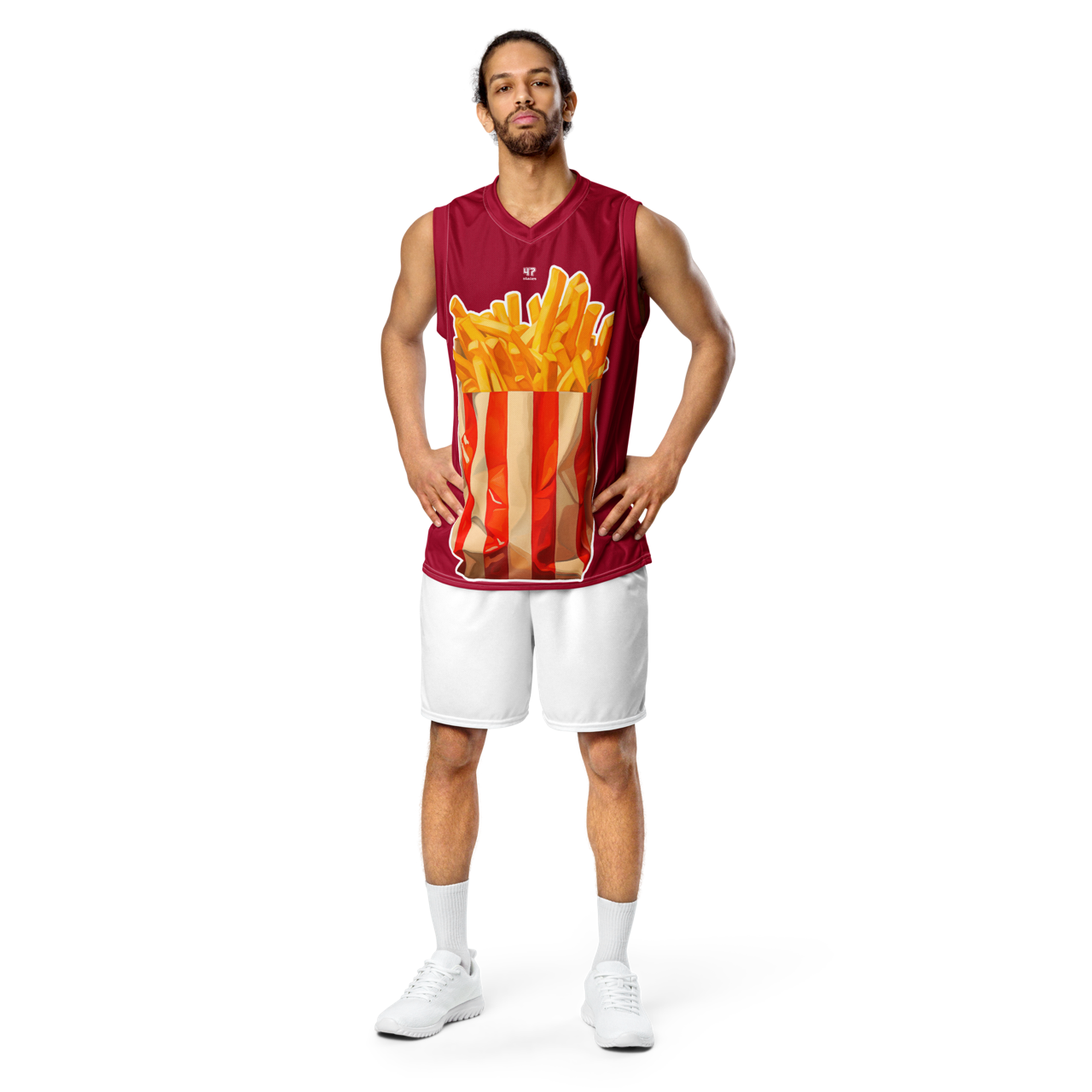 BASKETBALL JERSEY UNISEX ➽ POMMES ULTRA CARMINE