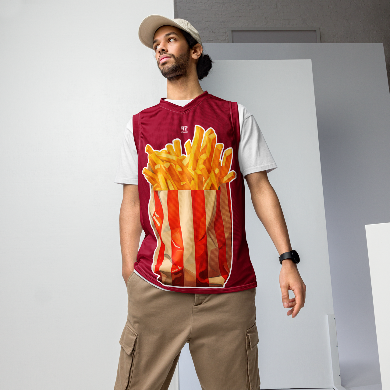 BASKETBALL JERSEY UNISEX ➽ POMMES ULTRA CARMINE