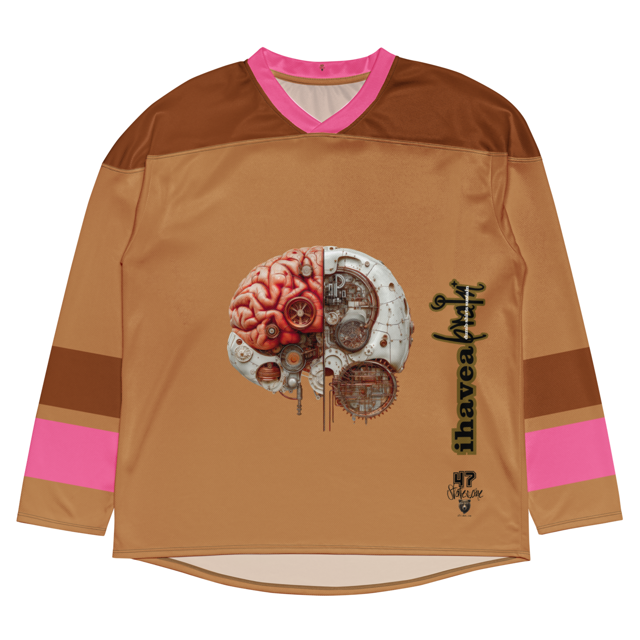 EISHOCKEY SUPPORTER TRIKOT ➽ I HAVE A BRAIN ➽ BF854B-SKIN