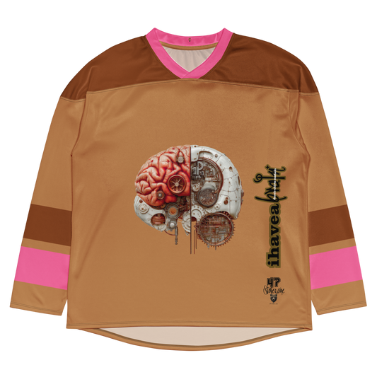 EISHOCKEY SUPPORTER TRIKOT ➽ I HAVE A BRAIN ➽ BF854B-SKIN