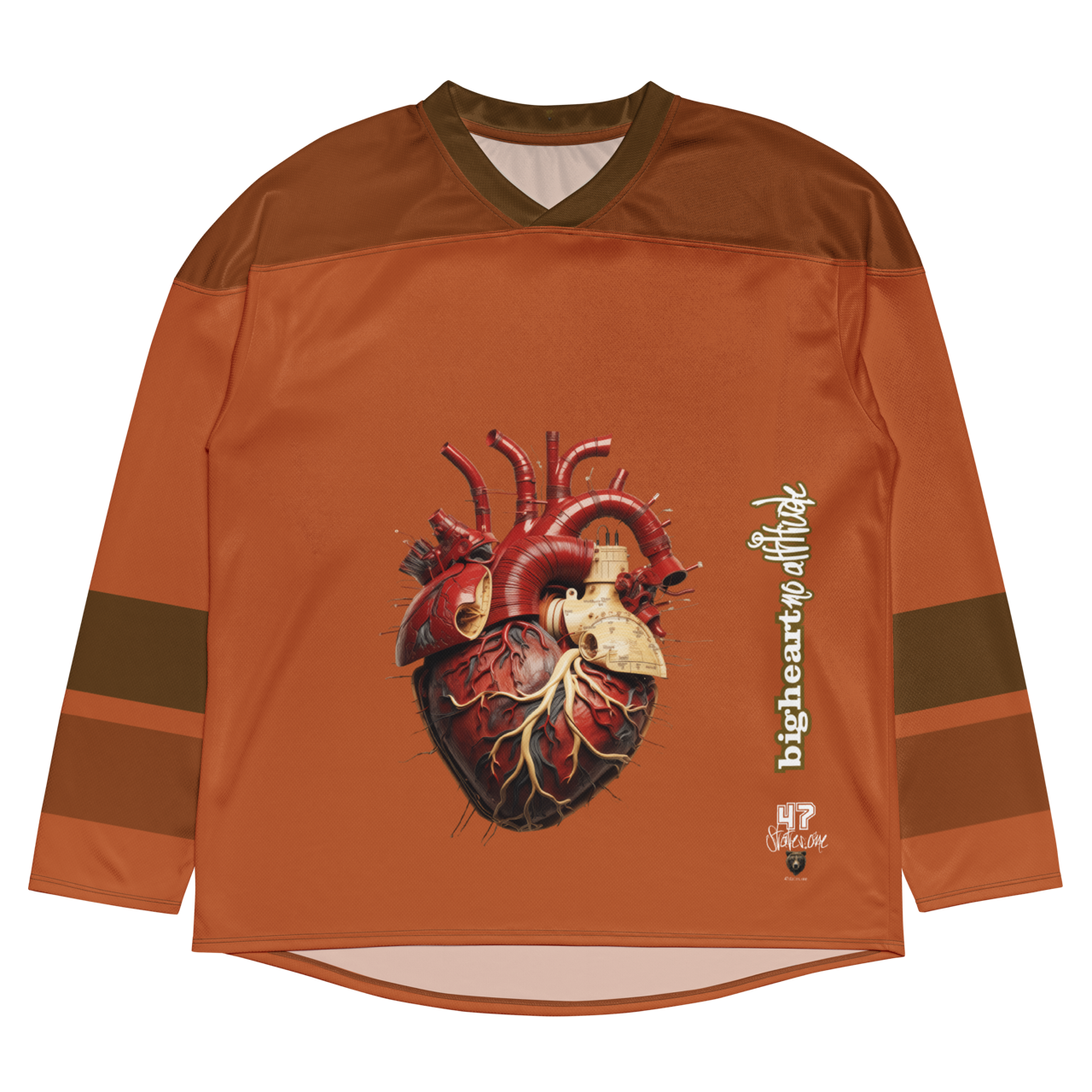 EISHOCKEY SUPPORTER TRIKOT ➽ BIG HEART / NO ATTITUDE ➽ BF854B-SKIN